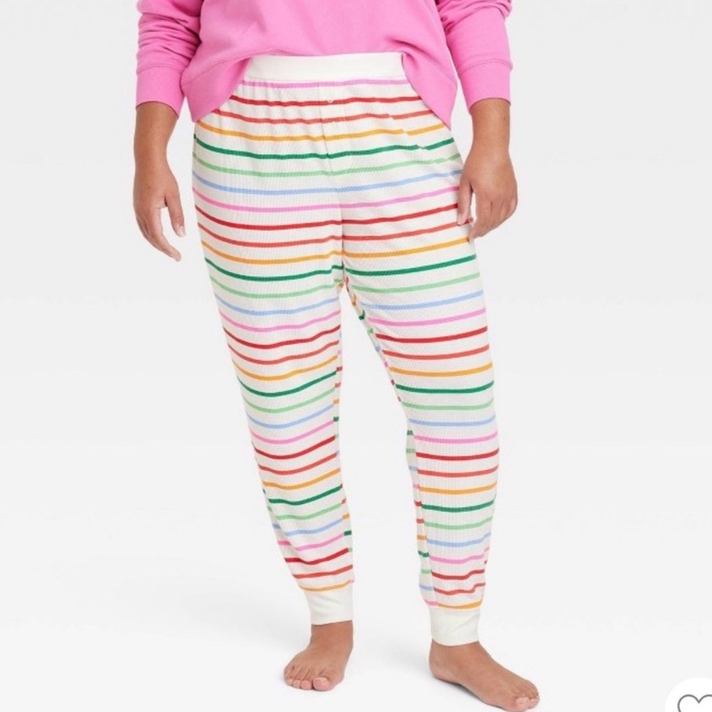 Rainbow striped joggers